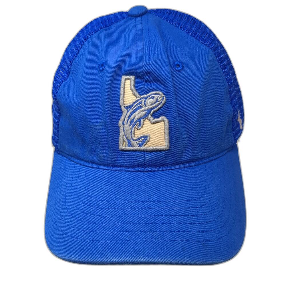 Zephyr Blue Trucker Hat One Size Idaho Fish Patch Mesh Back Snapback Adjustable